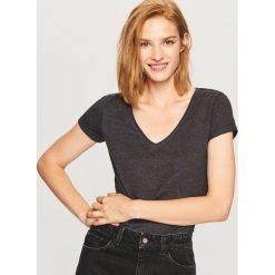 T-shirt z bawełny organicznej - Szary. Szare t-shirty damskie Reserved, l, z bawełny. Za 24,99 zł.