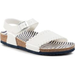 Sandały BIRKENSTOCK - MIla Kids 1013523 Nautical Stripes White. Białe sandały dziewczęce Birkenstock, ze skóry ekologicznej, bez zapięcia. Za 219,00 zł.
