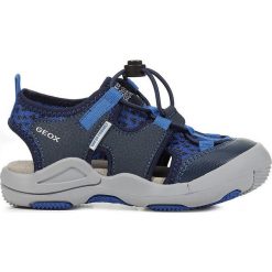 Geox - Sandały dziecięce. Niebieskie sandały chłopięce Geox, z materiału, bez zapięcia. W wyprzedaży za 219,90 zł.