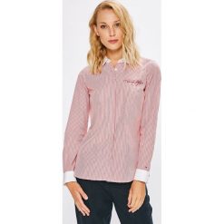 Tommy Hilfiger - Koszula. Białe koszule damskie TOMMY HILFIGER, bez wzorów, z bawełny, casualowe, bez kołnierzyka, z długim rękawem. W wyprzedaży za 279,90 zł.