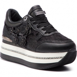 Sneakersy GUESS - FL5HIN LAC12 BLACK. Czarne sneakersy damskie marki Guess, z materiału. Za 599,00 zł.