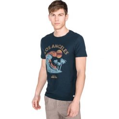 Jack & Jones New Pleo Koszulka Niebieski. Niebieskie podkoszulki męskie m, z nadrukiem, z bawełny, krótkie. Za 66,95 zł.