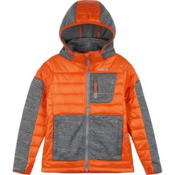 Kurtka softshellowa "Vau" w kolorze pomarańczowo-szarym. Szare kurtki chłopięce Kamik, bez wzorów, bez kaptura. W wyprzedaży za 185,95 zł.