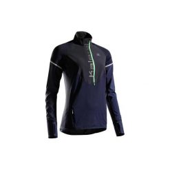 Bluza do biegania EKIDEN WARM REGUL damska. Niebieskie bluzy damskie KALENJI, bez wzorów, z elastanu, bez rękawów, bez kaptura. Za 129,99 zł.