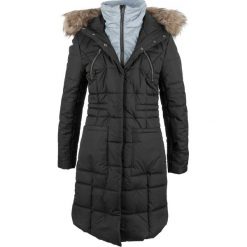 Płaszcz pikowany w optyce 2 w 1 bonprix czarny. Czarne kurtki damskie marki bonprix, bez wzorów, bez kaptura. Za 269,99 zł.