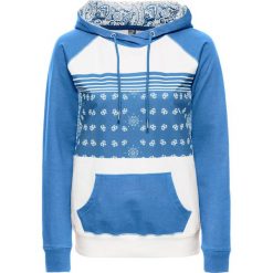Bluzy damskie: Bluza we wzór "paisley" bonprix niebieski - biały z nadrukiem