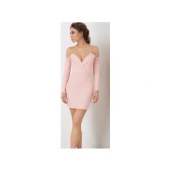 Sukienka Milano Pudrowy Róż. Czerwone sukienki balowe marki Flawdress, l, z elastanu, z gorsetem, dopasowane. Za 259,00 zł.
