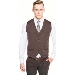 Swetry klasyczne męskie: sweter davin w serek brąz