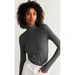 Mango - Longsleeve Silla. Szare bluzki damskie Mango, xs, bez wzorów, z elastanu, z golfem. Za 69,90 zł.