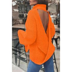 Sweter ANAIA ORANGE. Pomarańczowe bluzy damskie uniwersalny. W wyprzedaży za 69,00 zł.
