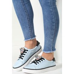 Jasnoniebieskie Trampki Grey Think. Niebieskie buty sportowe damskie marki Inny, z aplikacjami, na sznurówki. Za 79,99 zł.