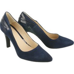 MARCO SHOES 0613P-045-025-1 granatowy, czółenka damskie. Niebieskie czółenka damskie Marco Shoes, bez wzorów, ze skóry, bez obcasa. Za 249,00 zł.