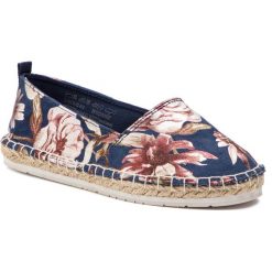 Espadryle MARCO TOZZI - 2-24210-22 Navy Flower 814. Niebieskie espadryle damskie Marco Tozzi, bez wzorów, ze skóry ekologicznej, bez obcasa, na płaskiej podeszwie. Za 139,90 zł.