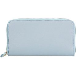 Skórzany portfel w kolorze błękitnym - 20 x 11 x 3 cm. Niebieskie portfele damskie ORE10, ze skóry. W wyprzedaży za 109,95 zł.