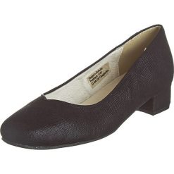 Buty ślubne damskie: Skórzane czółenka w kolorze czarnym