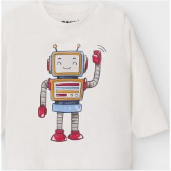 Mayoral - Longsleeve dziecięcy 69-98 cm. Szare t-shirty chłopięce Mayoral, z nadrukiem, z bawełny, z długim rękawem. Za 52,90 zł.