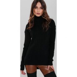 Czarny Golf Meadowlark. Czarne swetry damskie Renee, s, bez wzorów, z jeansu, eleganckie, z długim rękawem, długie, bez kaptura. Za 99,99 zł.