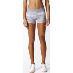 Spodenki adidas TechFit Heather 3 Inch W Biało-Szare. Szare spodenki sportowe damskie marki Adidas, bez wzorów, krótkie, do biegania, techfit (adidas). Za 49,99 zł.