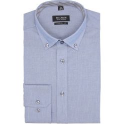 Koszula bexley 2639 długi rękaw custom fit niebieski. Niebieskie koszule męskie Recman, m, bez wzorów, bez kołnierzyka, z długim rękawem. Za 139,00 zł.