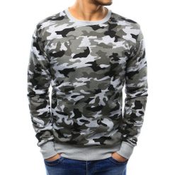 Bluzy męskie: Bluza męska camo bez kaptura szara (bx3364)