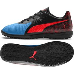 Buty piłkarskie Puma One 19.4 Tt Jr 105503 01. Czerwone buty sportowe męskie Puma, z materiału, na sznurówki, do piłki nożnej. W wyprzedaży za 199,00 zł.