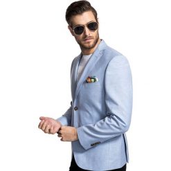 Marynarka LEONARDO MANS000225. Niebieskie marynarki męskie Giacomo Conti, na lato, m, bez wzorów, klasyczne. Za 799,00 zł.