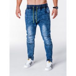 Joggery męskie: SPODNIE MĘSKIE JEANSOWE JOGGERY P652 – NIEBIESKIE