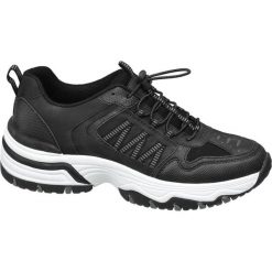 Sneakersy damskie Graceland czarne. Czarne sneakersy damskie Graceland, z materiału. Za 99,90 zł.