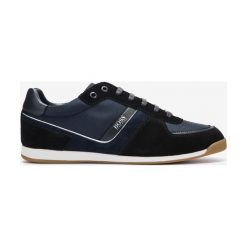 BOSS Glaze Tenisówki Niebieski. Niebieskie trampki męskie Boss, bez wzorów, ze skóry, bez zapięcia. Za 654,95 zł.