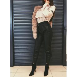 Spodnie COCO. Spodnie damskie Divinostyle, s, w paski, z elastanu, eleganckie, z podwyższonym stanem. Za 139,00 zł.