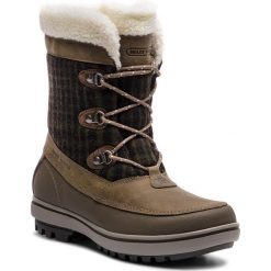 Śniegowce HELLY HANSEN - Georghina 112.88-886 Goose/Major Brown/Falcon. Zielone kozaki damskie Helly Hansen, na zimę, ze skóry, bez zapięcia. W wyprzedaży za 389,00 zł.