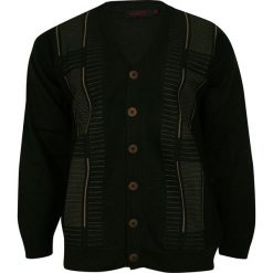Sweter Kardigan, Zielony, Zapinany na Guziki, Elegancki -KINGS- Męski SWKNGS107302zielony. Żółte swetry męskie Kings, m, bez wzorów, eleganckie, bez kołnierzyka, bez kaptura. Za 167,00 zł.