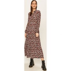 Vero Moda - Sukienka. Brązowe sukienki damskie Vero Moda, na co dzień, s, w kwiaty, z wiskozy, casualowe, bez kołnierzyka, z długim rękawem, długie, mini, proste. W wyprzedaży za 139,90 zł.