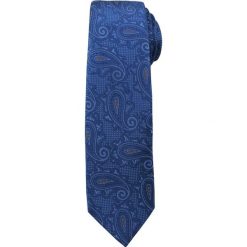 Modny i Elegancki Krawat Alties - Niebieski w Duży Wzór Paisley KRALTS0179. Niebieskie krawaty męskie Alties, bez wzorów, z tkaniny, eleganckie. Za 40,00 zł.