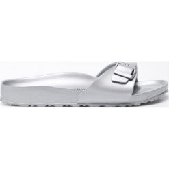 Birkenstock - Klapki. Szare klapki damskie Birkenstock, bez wzorów, z materiału, bez obcasa. Za 149,90 zł.