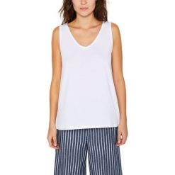 Top w kolorze białym. Białe bluzki damskie Esprit Woman, l, bez wzorów, bez kołnierzyka. W wyprzedaży za 56,95 zł.