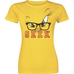 Looney Tunes Tweety - Geek Koszulka damska żółty. Żółte bluzki asymetryczne Looney Tunes, m, z nadrukiem, z okrągłym kołnierzem. Za 54,90 zł.