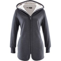 Bluza rozpinana z polarem bonprix antracytowy melanż. Szare bluzy damskie bonprix, bez wzorów, z polaru, bez rękawów, bez kaptura. Za 129,99 zł.