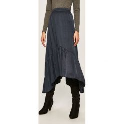 Answear - Spódnica. Niebieskie spódniczki damskie ANSWEAR, s, z poliesteru, casualowe, midi, asymetryczne. Za 129,90 zł.