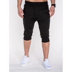 KRÓTKIE SPODENKI MĘSKIE DRESOWE BAGGY P517 - CZARNE. Czarne spodenki dresowe męskie marki Ombre Clothing, m, krótkie. Za 39,20 zł.