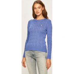 Polo Ralph Lauren - Sweter. Niebieskie swetry damskie Polo Ralph Lauren, s, bez wzorów, z bawełny, bez rękawów, bez kaptura. Za 619,90 zł.