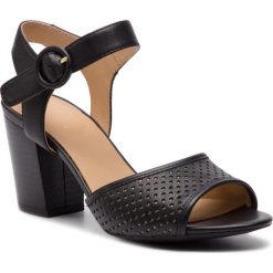 Sandały GEOX - D Eudora F D828ZF 00085 C9999 Black. Czarne klapki damskie Geox, bez wzorów, ze skóry, bez obcasa, na obcasie. W wyprzedaży za 249,00 zł.