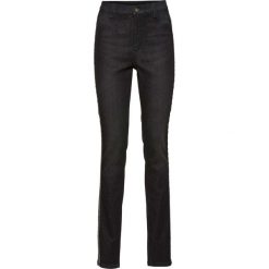 Dżinsy SKINNY z wysoką talią, z cekinami bonprix czarny denim. Czarne jeansy damskie skinny marki bonprix, z denimu. Za 49,99 zł.