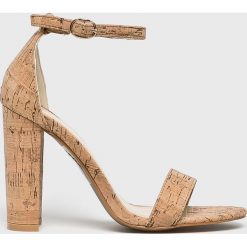 Glamorous - Sandały. Czarne sandały damskie Glamorous, bez wzorów, z materiału, bez obcasa, na obcasie, na klamry. W wyprzedaży za 129,90 zł.