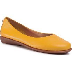Baleriny THE FLEXX - New Mela-Cristallo F1085/03 Yellow. Żółte baleriny damskie The Flexx, bez wzorów, ze skóry ekologicznej, klasyczne, bez obcasa, na płaskiej podeszwie. Za 289,00 zł.