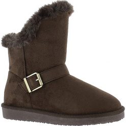 Buty zimowe damskie: Zimowe botki „Cora” w kolorze ciemnobrązowym