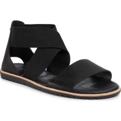 Sandały SOREL - Ella Sandal NL2893 Black 010. Czarne klapki damskie Sorel, bez wzorów, ze skóry, bez obcasa. Za 379,00 zł.
