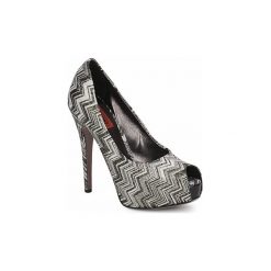 Czółenka Missoni RM72. Szare czółenka damskie Missoni, bez wzorów, bez obcasa. W wyprzedaży za 1743,20 zł.