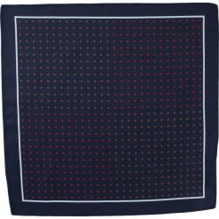 Granatowa Poszetka Męska - Alties - Groszki, Kropki , Granatowa POSZALTS0070. Niebieskie poszetki męskie Alties, w grochy, eleganckie. Za 27,00 zł.