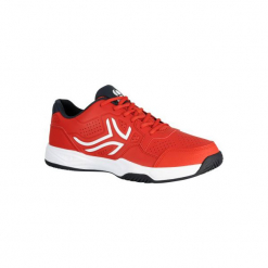 Buty tenisowe TS190 męskie. Czerwone buty sportowe męskie ARTENGO, z kauczuku, tenisowe. W wyprzedaży za 79,99 zł.